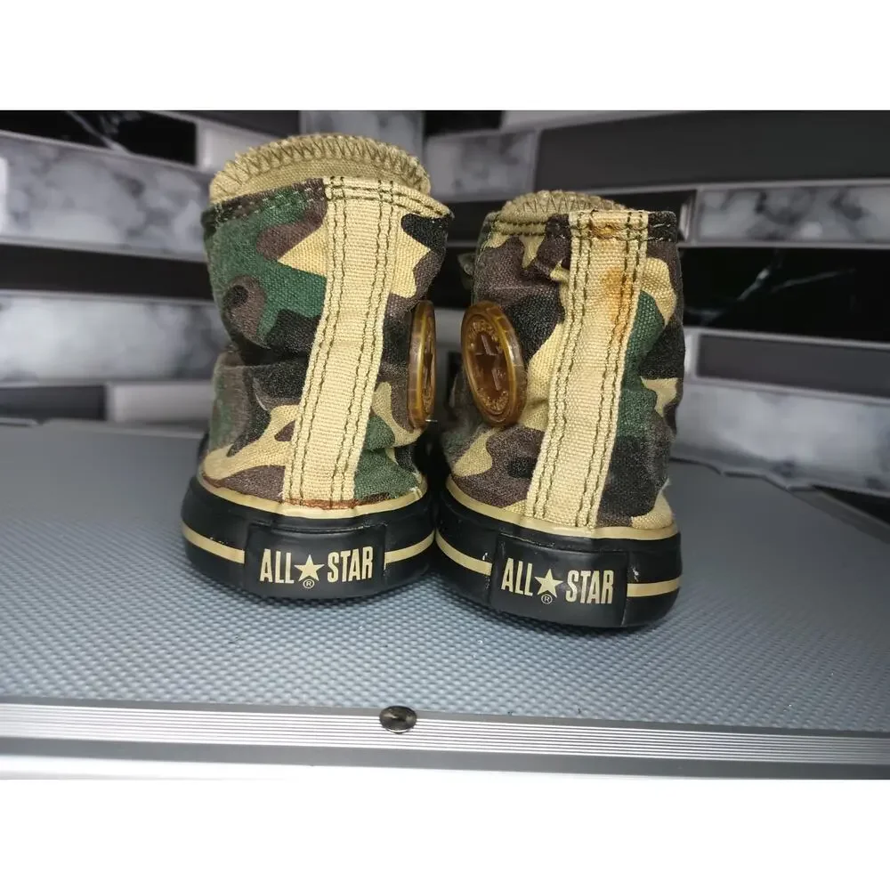 Converse All Star Chuck Taylor Toddler Hi-Top Camo Green Black Size 5 Pre-Owned